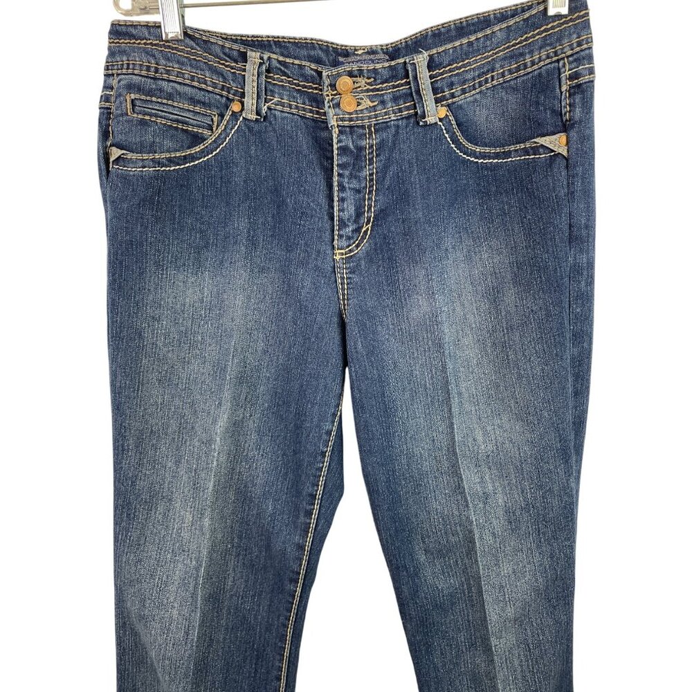 Bandolino Womens Missy Size 8 Embellished Pocket Bootcut Jeans Medium Wash Denim - Picture 3 of 11